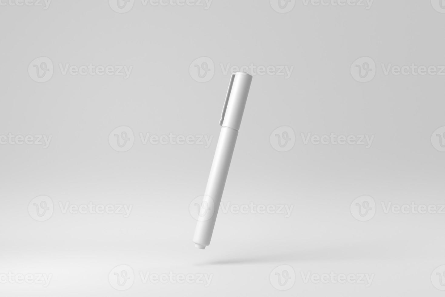 Pen on white background. Design Template, Mock up. 3D render. photo