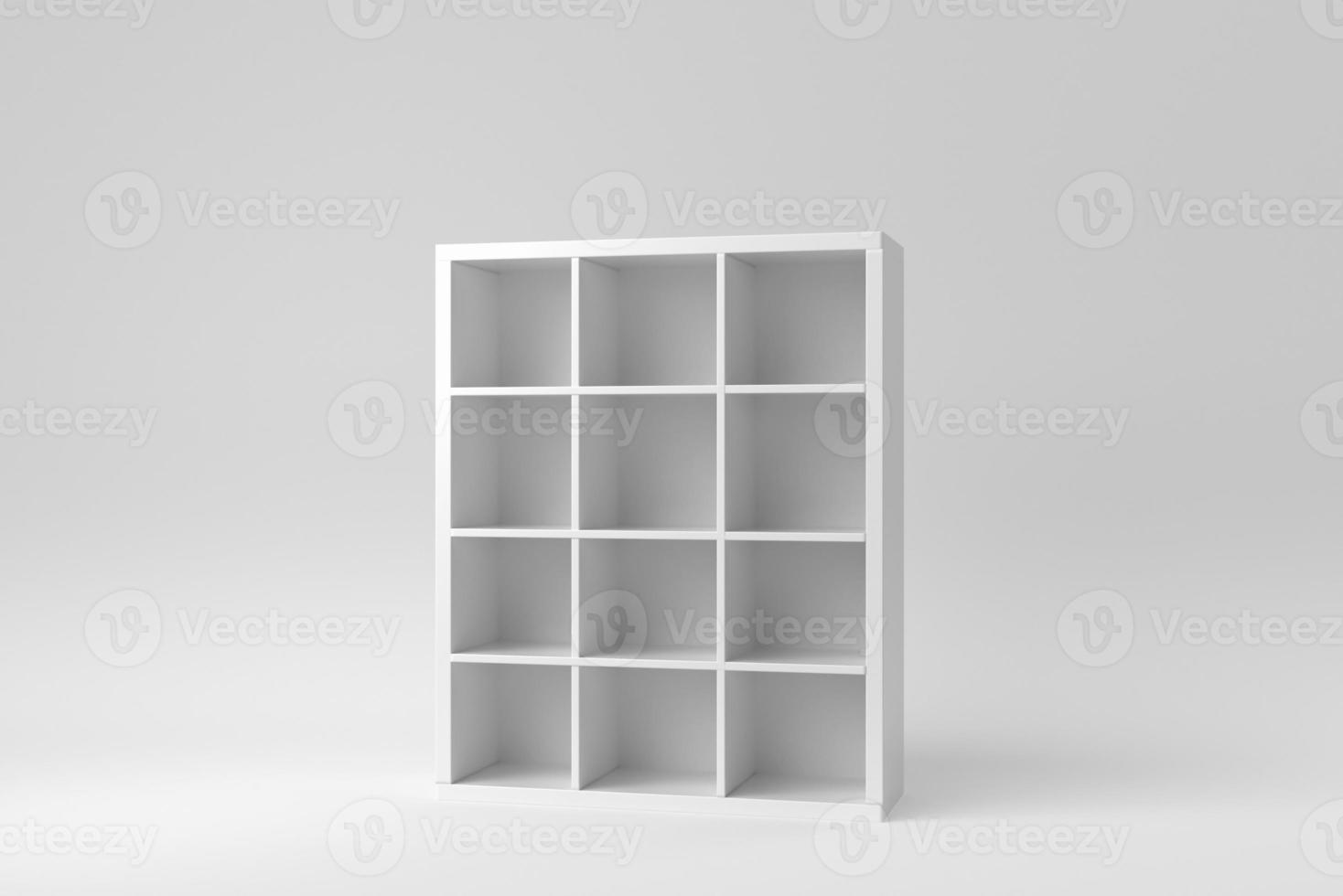 Empty white wardrobe on white background. Design Template, Mock up. 3D render. photo