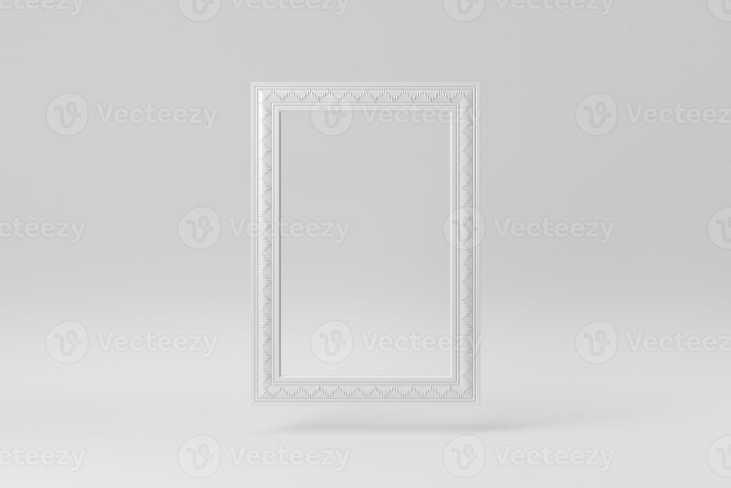 Decorative vintage frames on white background. Design Template, Mock up. 3D render. photo
