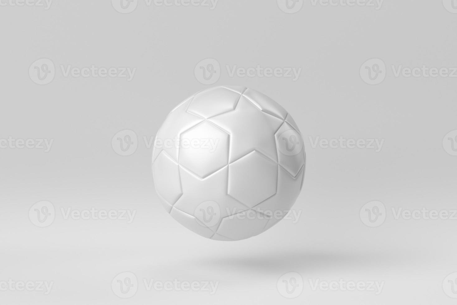 fútbol - balón de fútbol con estrella sobre fondo blanco. plantilla de diseño, maqueta. procesamiento 3d foto