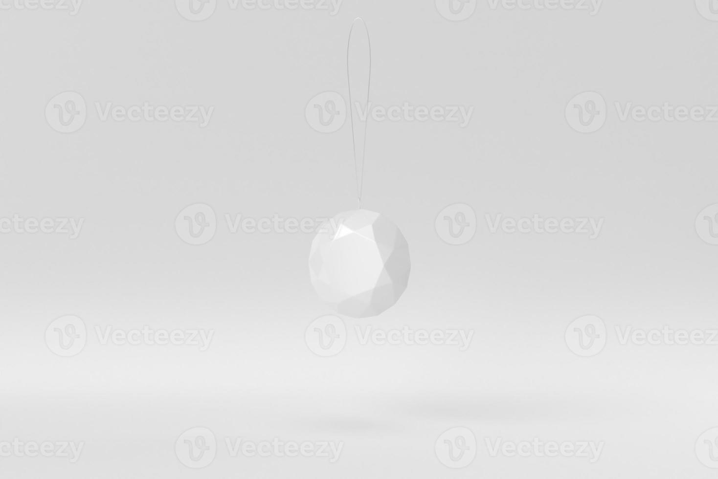 Merry Christmas. Christmas elements hanging line on a white background. minimal concept. monochrome. 3D render. photo