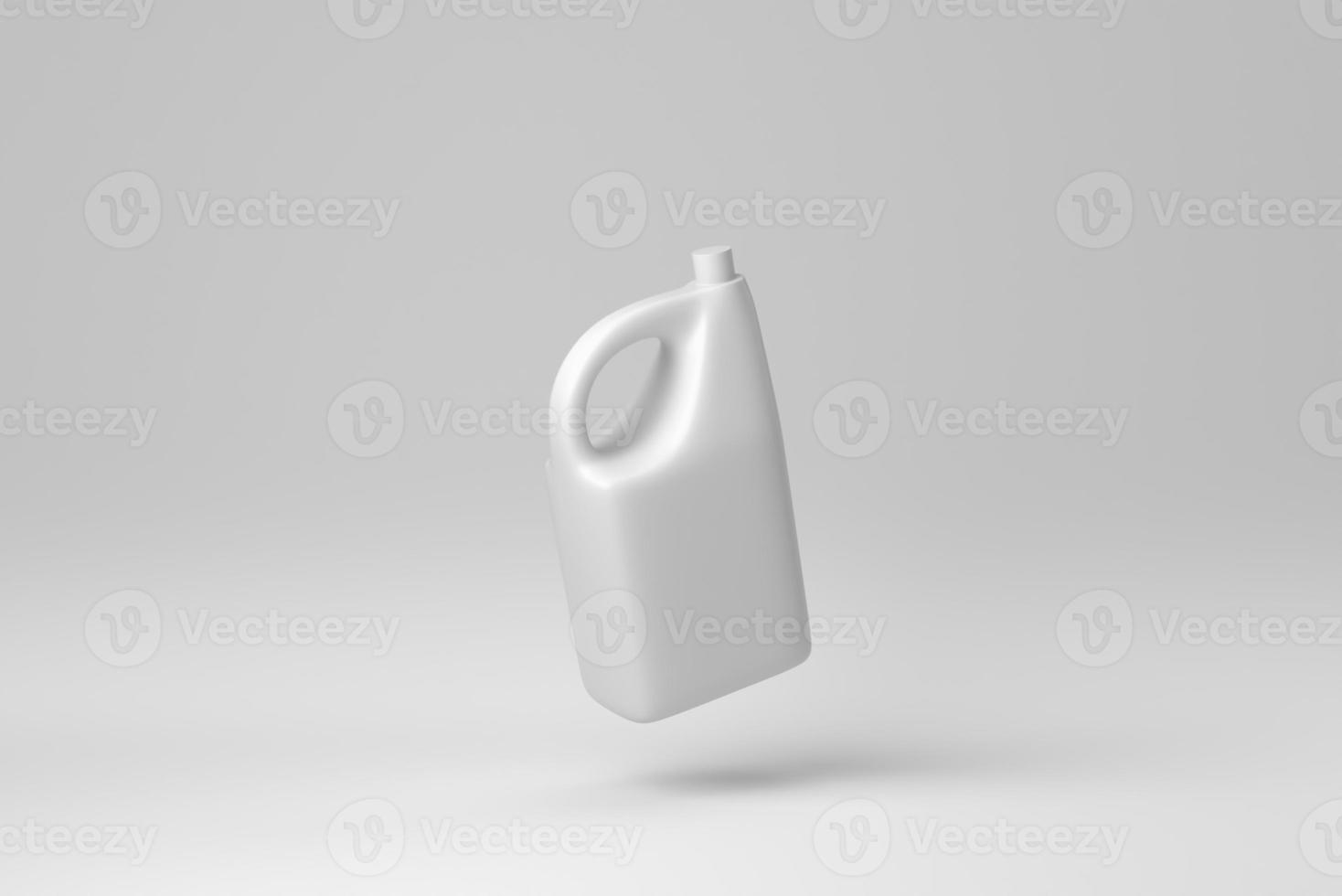 One white gallon isolated on on white background. minimal concept. monochrome. 3D render. photo