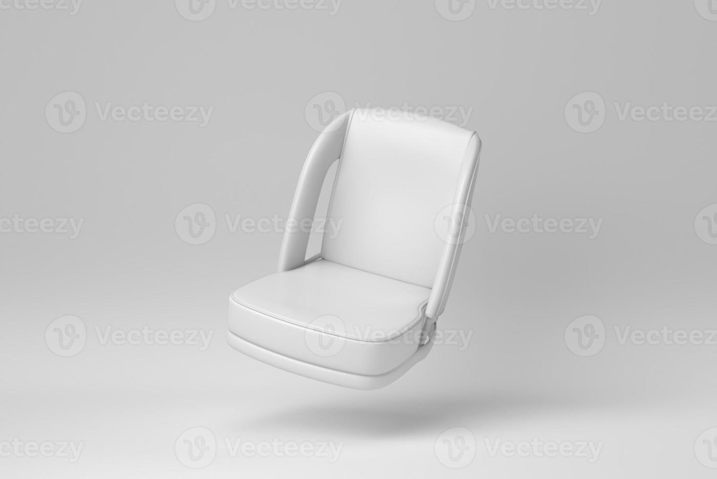 Car seat isolated on white background. minimal concept. monochrome. 3D render. photo