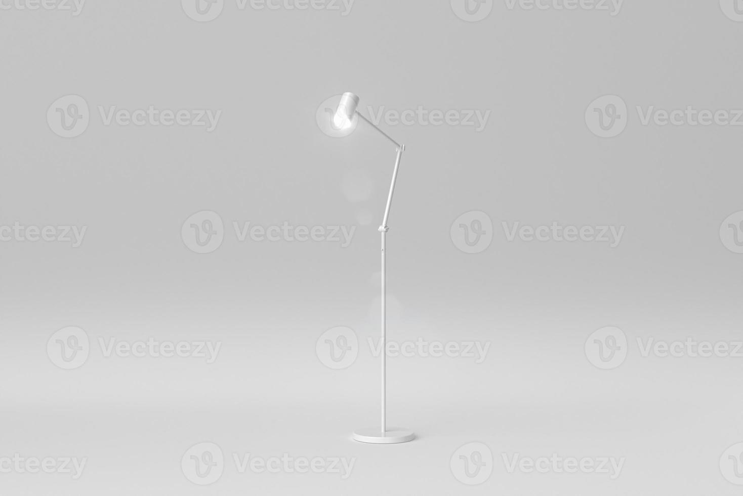 Modern lamp or desk lamp on white background. minimal concept. 3D render. photo