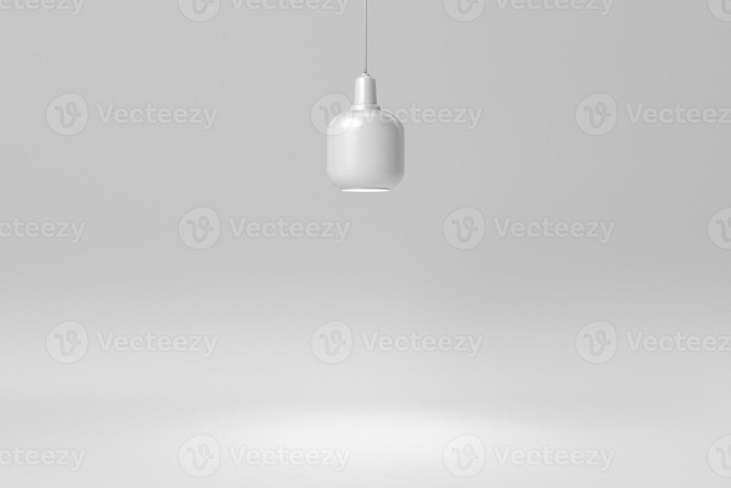 lámpara de techo sobre fondo blanco. concepto mínimo. procesamiento 3d foto