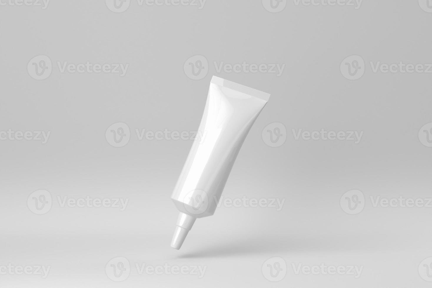 Cosmetic product display on a white background for skin care product presentation. 3D render. photo
