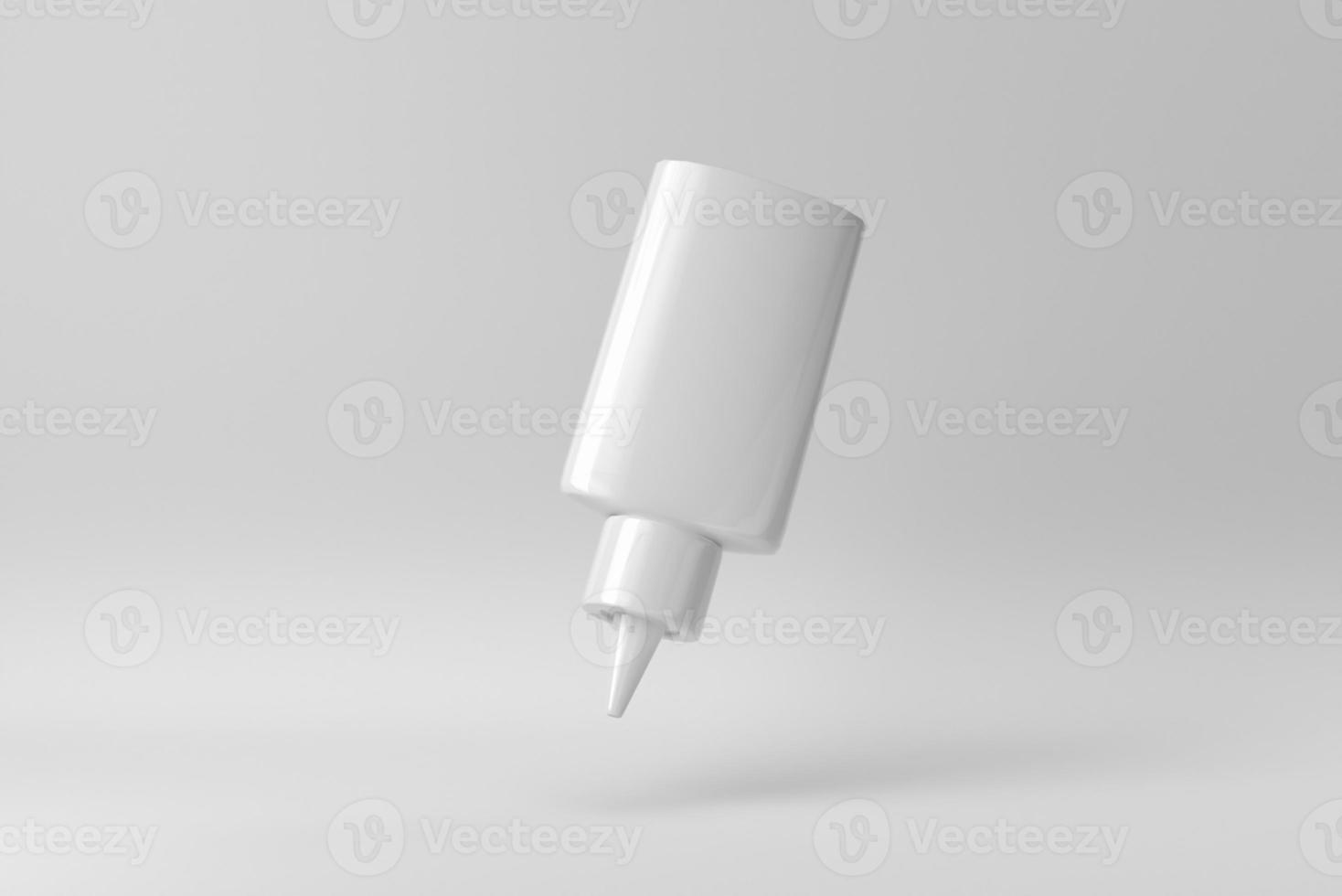 Cosmetic product display on a white background for skin care product presentation. 3D render. photo