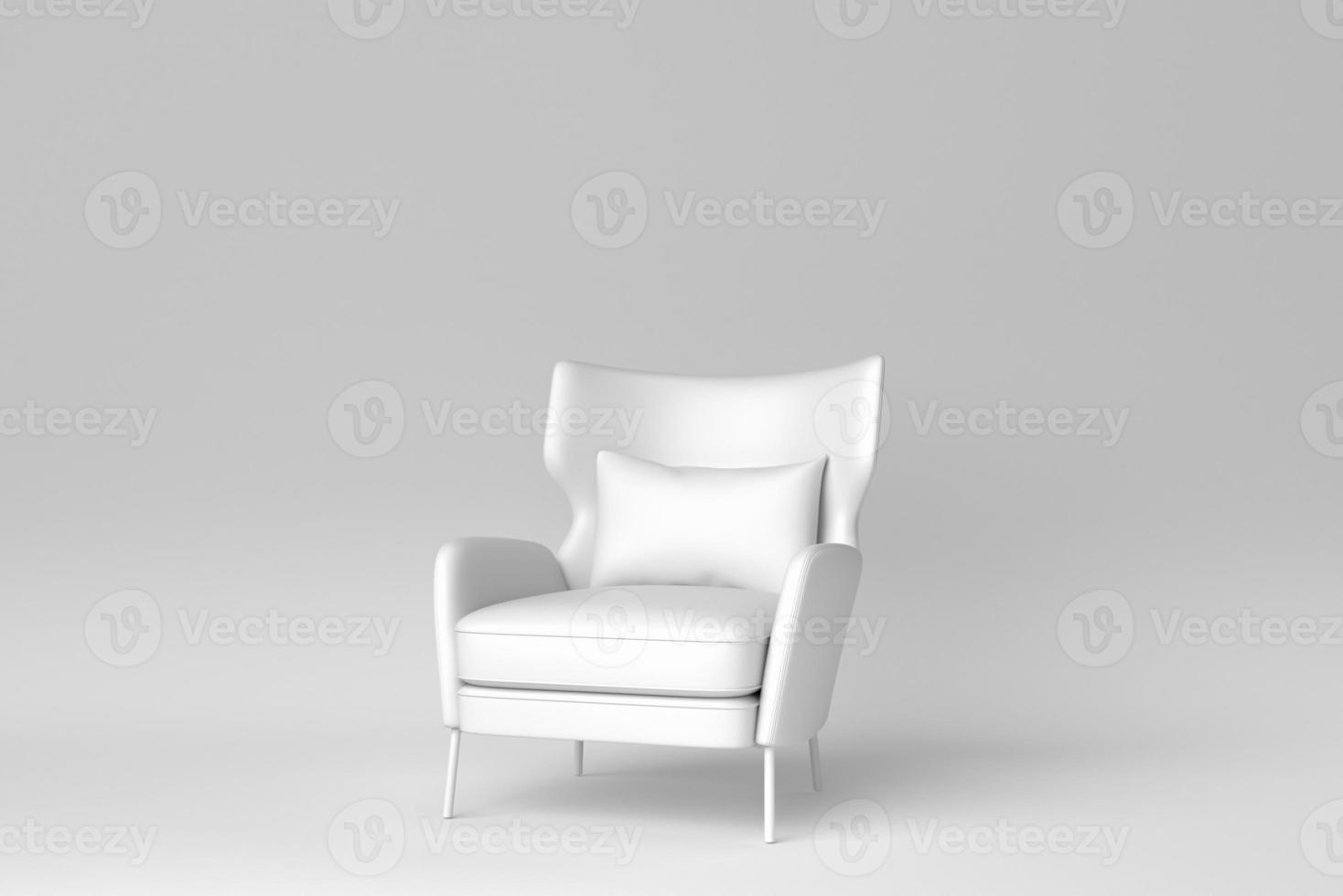 White modern chair on white background. minimal concept. 3D render. photo