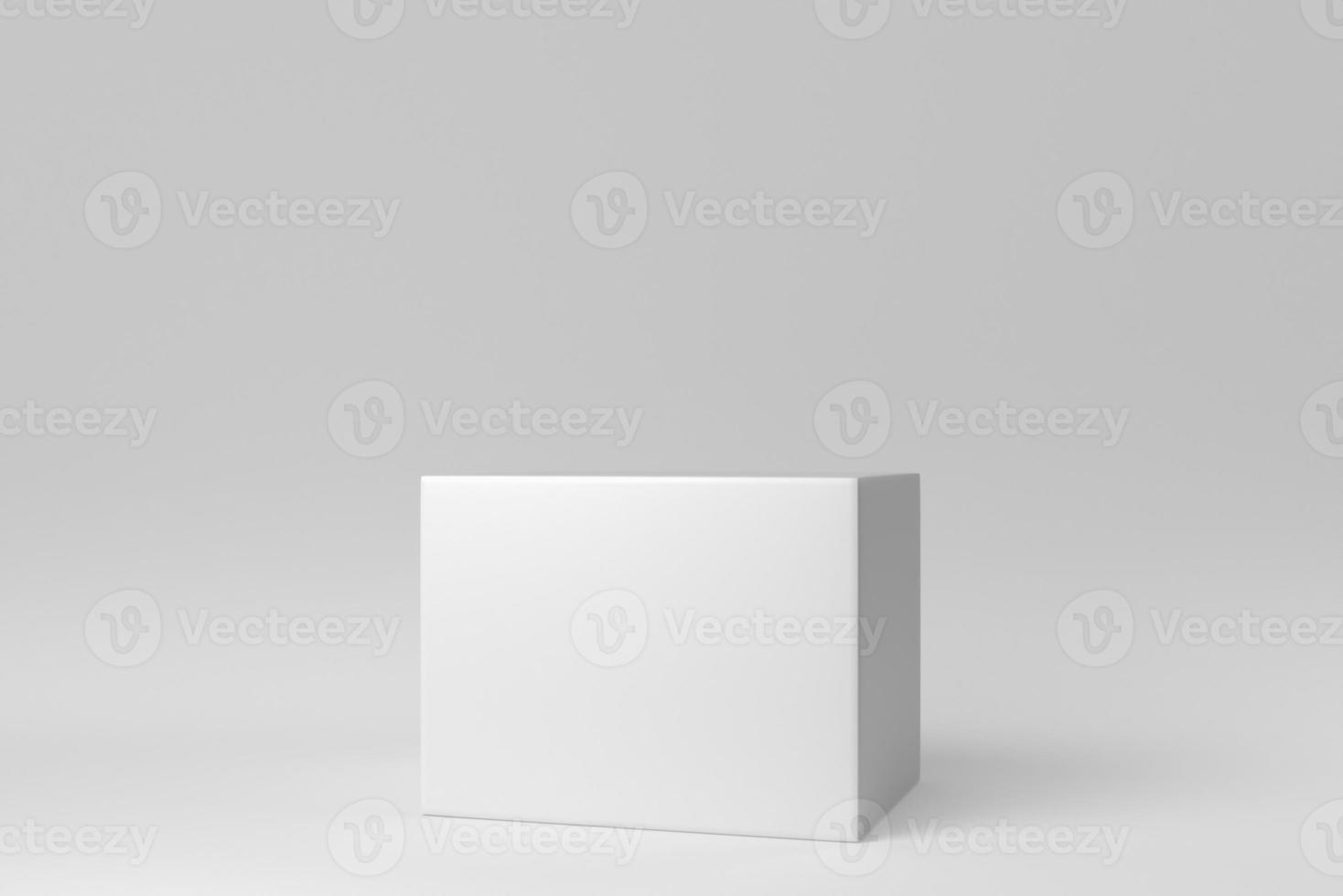 White cube on white background. minimal concept. 3D render. photo