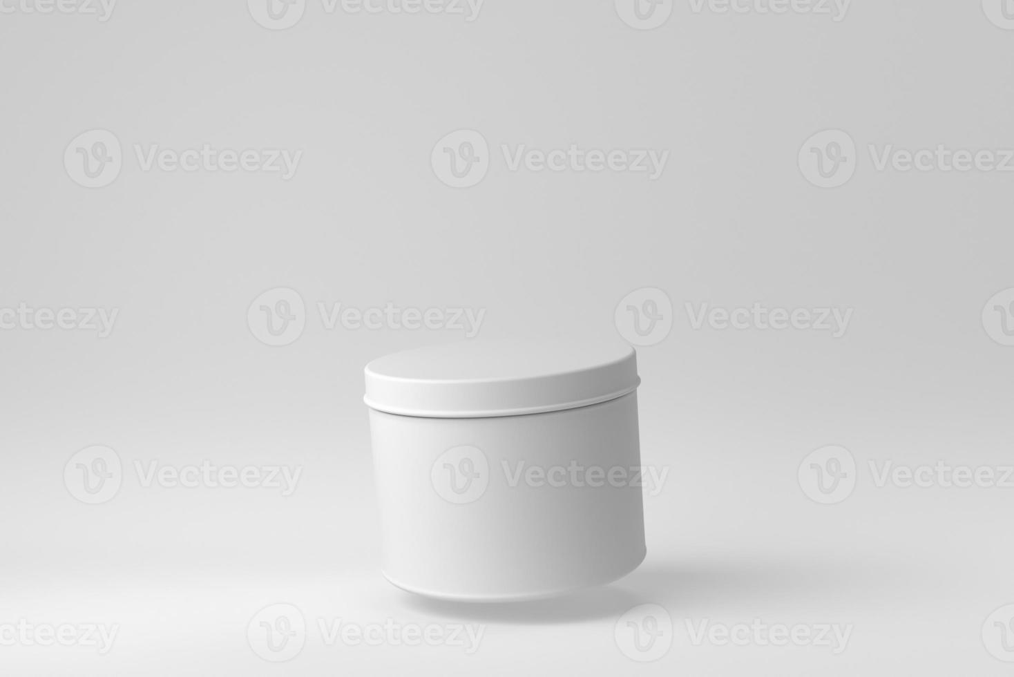Round box on white background. Design Template, Mock up. 3D render. photo