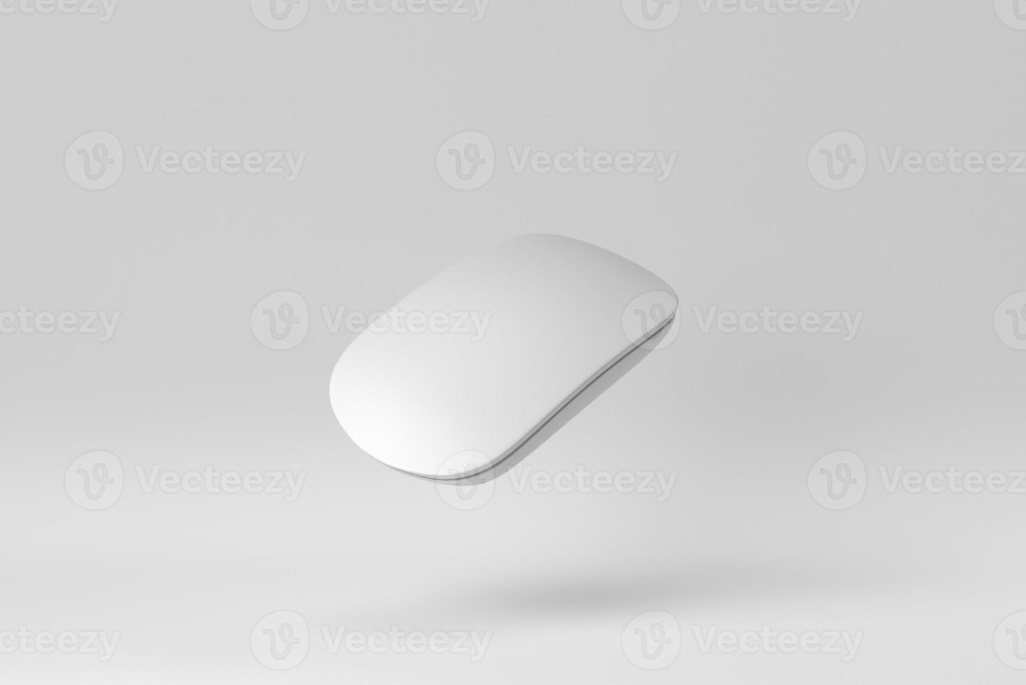 Modern computer mouse on white background. Design Template, Mock up. 3D render. photo