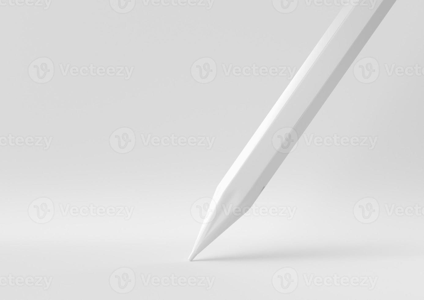 White Pencil drawing line in white background. minimal concept idea creative. monochrome. 3D render. photo