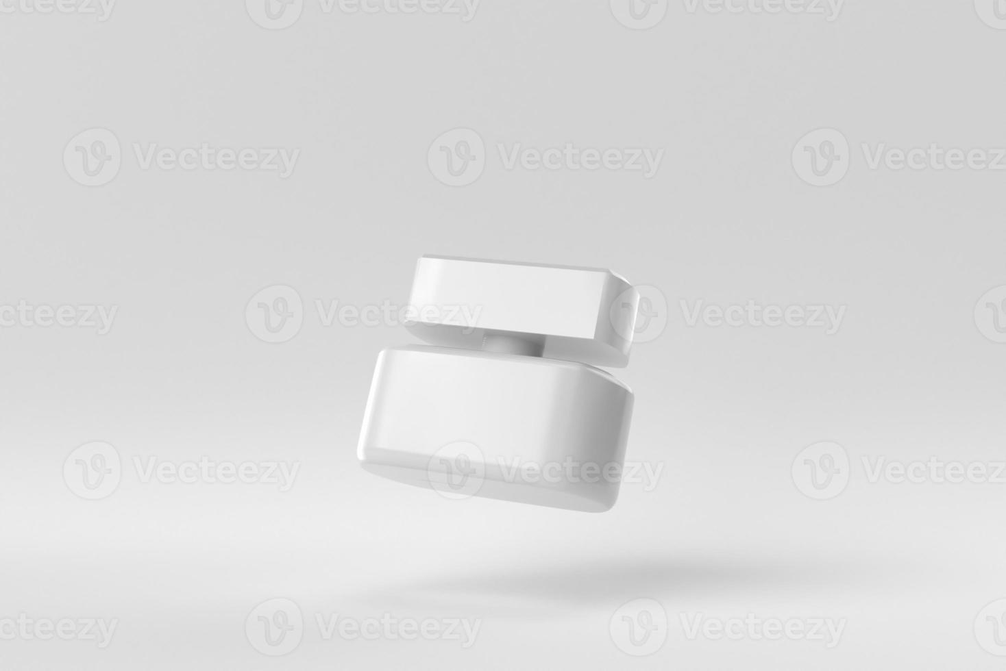 Bottle of essence perfume on a white background. minimal concept. monochrome. 3D render. photo