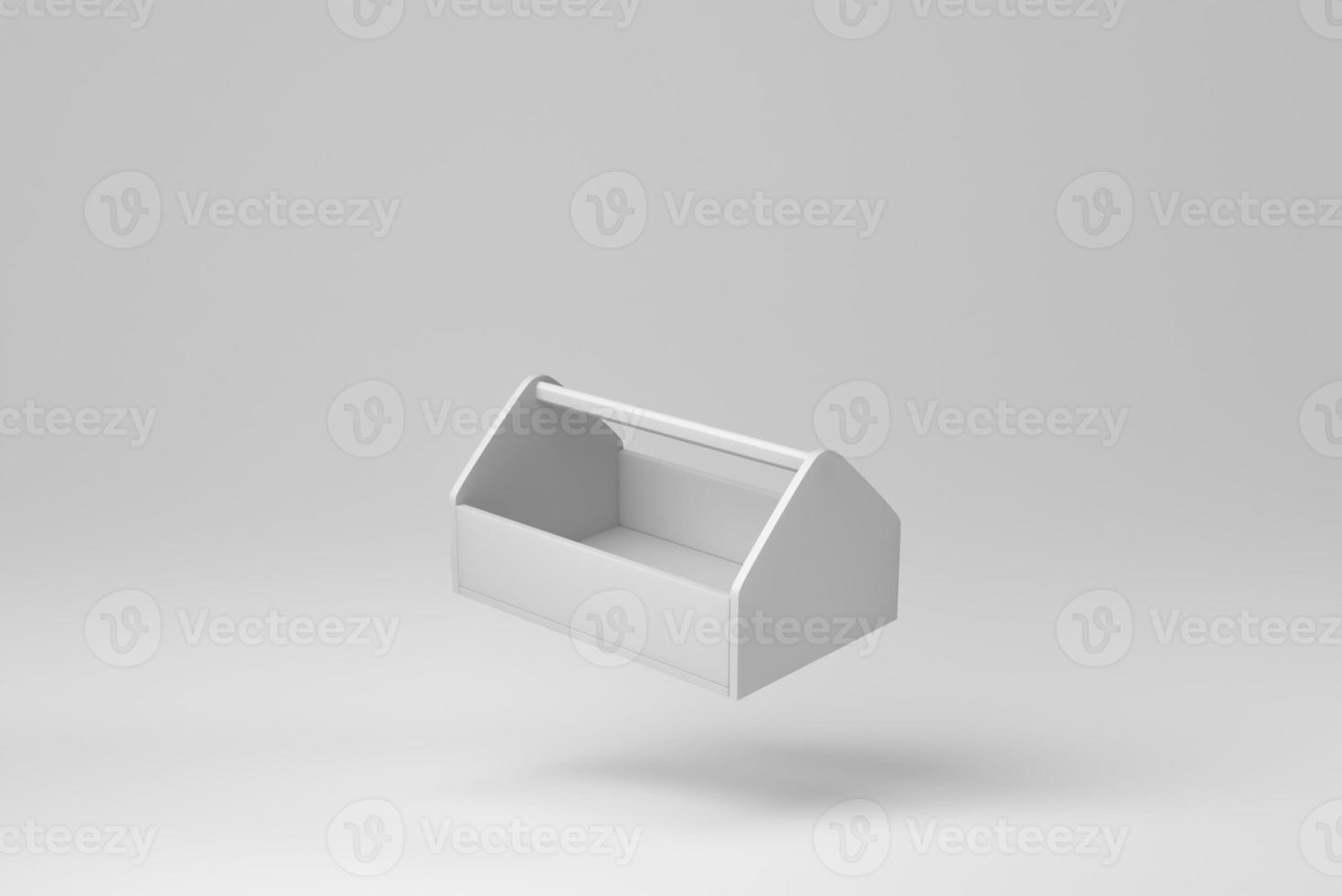 Toolbox isolated on white background. minimal concept. monochrome. 3D render. photo