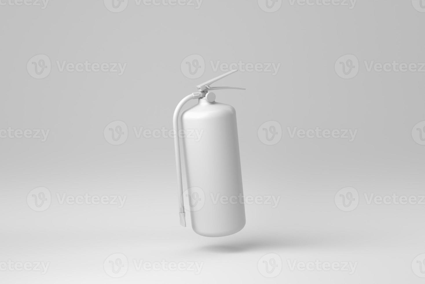 Fire extinguisher isolated on white background. minimal concept. monochrome. 3D render. photo