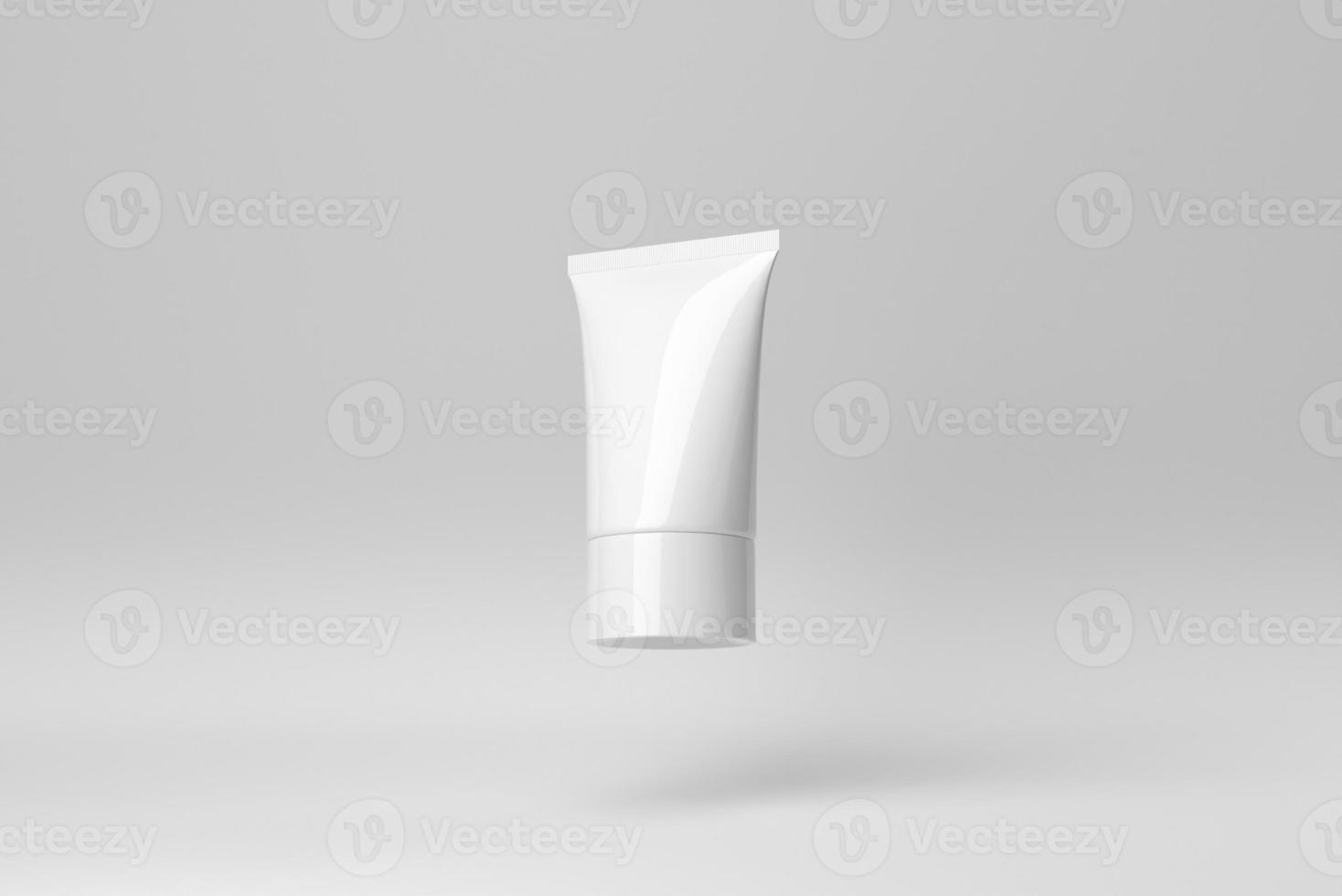 Cosmetic product display on a white background for skin care product presentation. 3D render. photo