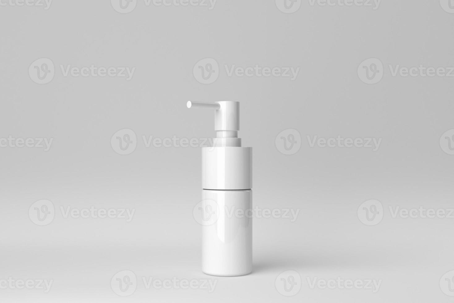 Cosmetic product display on a white background for skin care product presentation. 3D render. photo