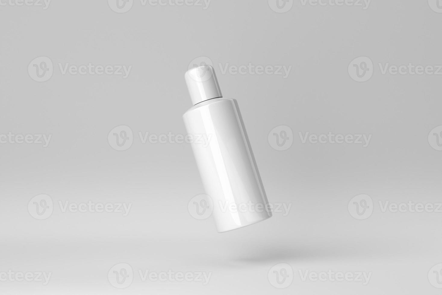 Cosmetic product display on a white background for skin care product presentation. 3D render. photo