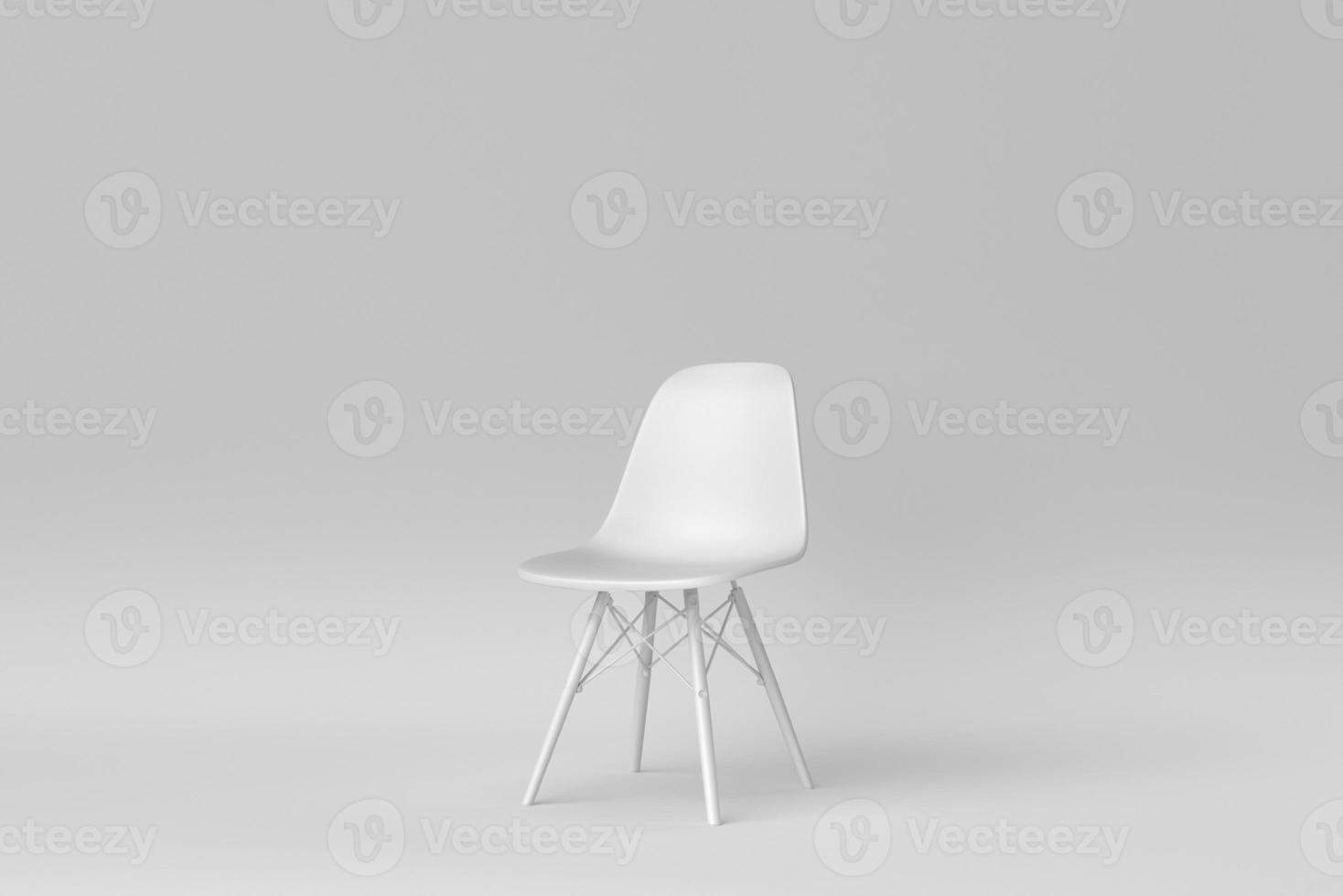 White modern chair on white background. minimal concept. 3D render. photo