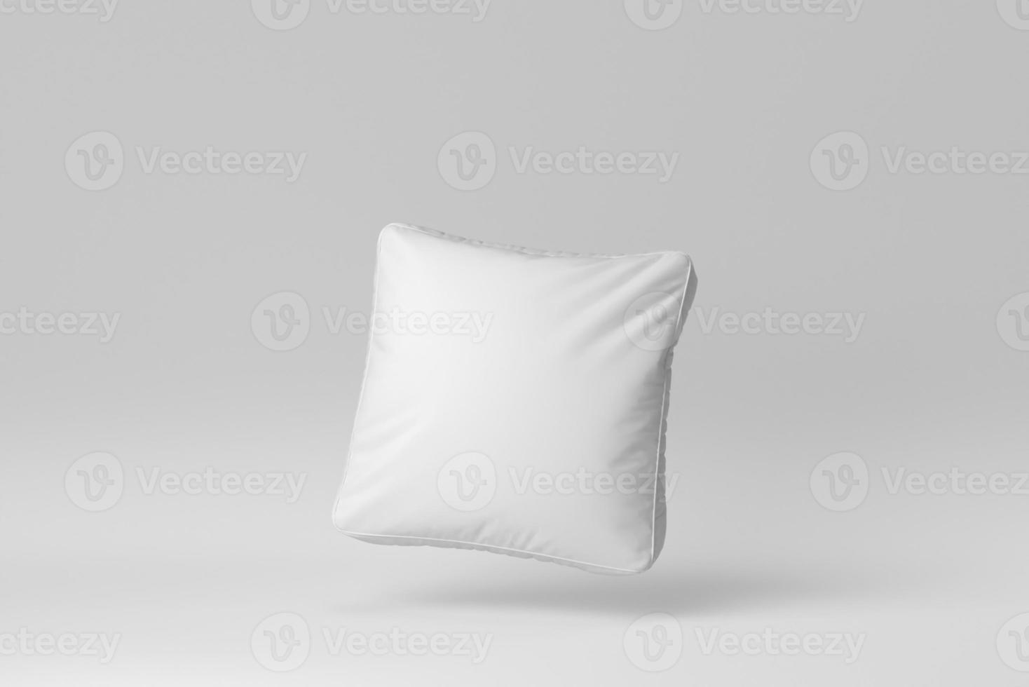 Blank soft pillow on white background. minimal concept. 3D render. photo