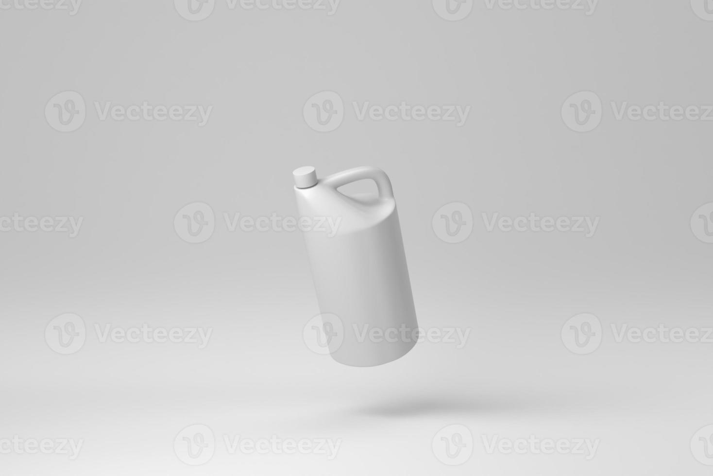 One white gallon isolated on on white background. minimal concept. monochrome. 3D render. photo