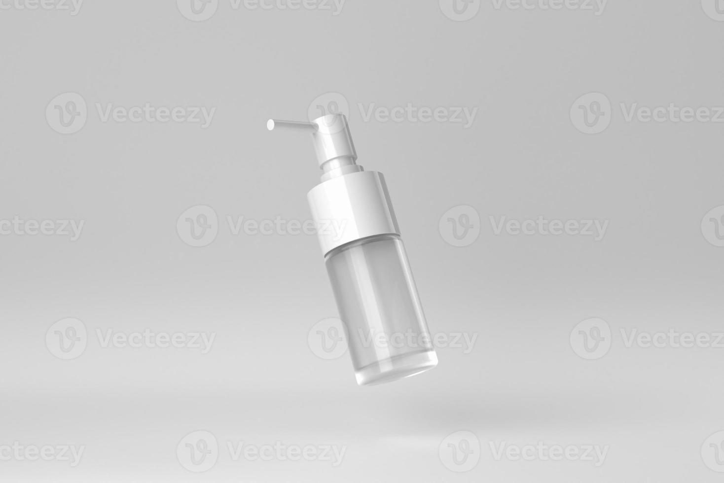 Cosmetic product display on a white background for skin care product presentation. 3D render. photo