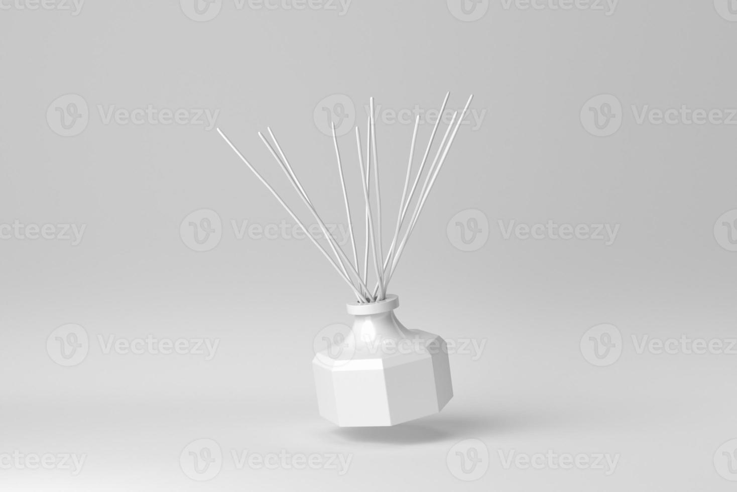 Aromatherapy sticks on white background. minimal concept. 3D render. photo