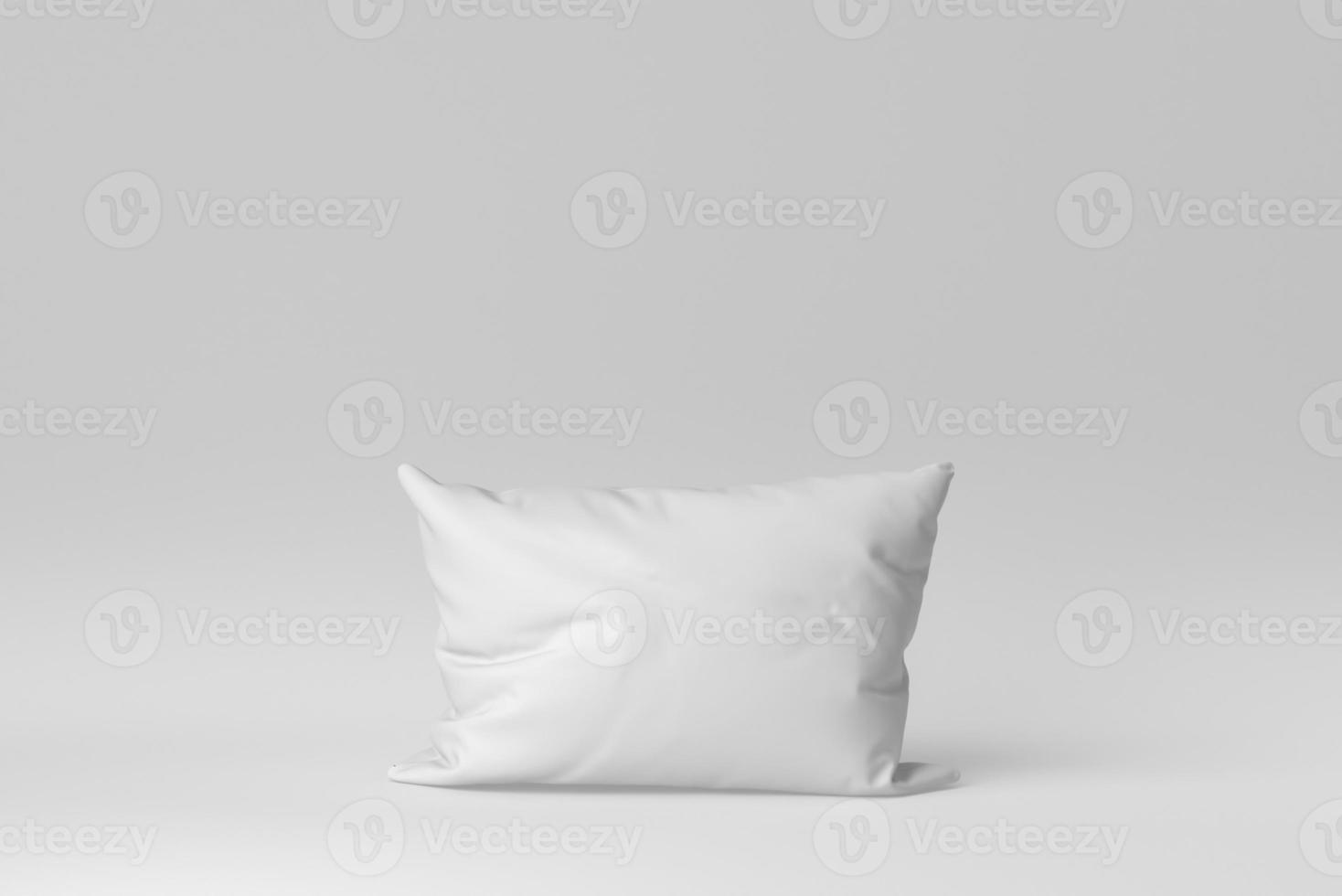 Blank soft pillow on white background. minimal concept. 3D render. photo
