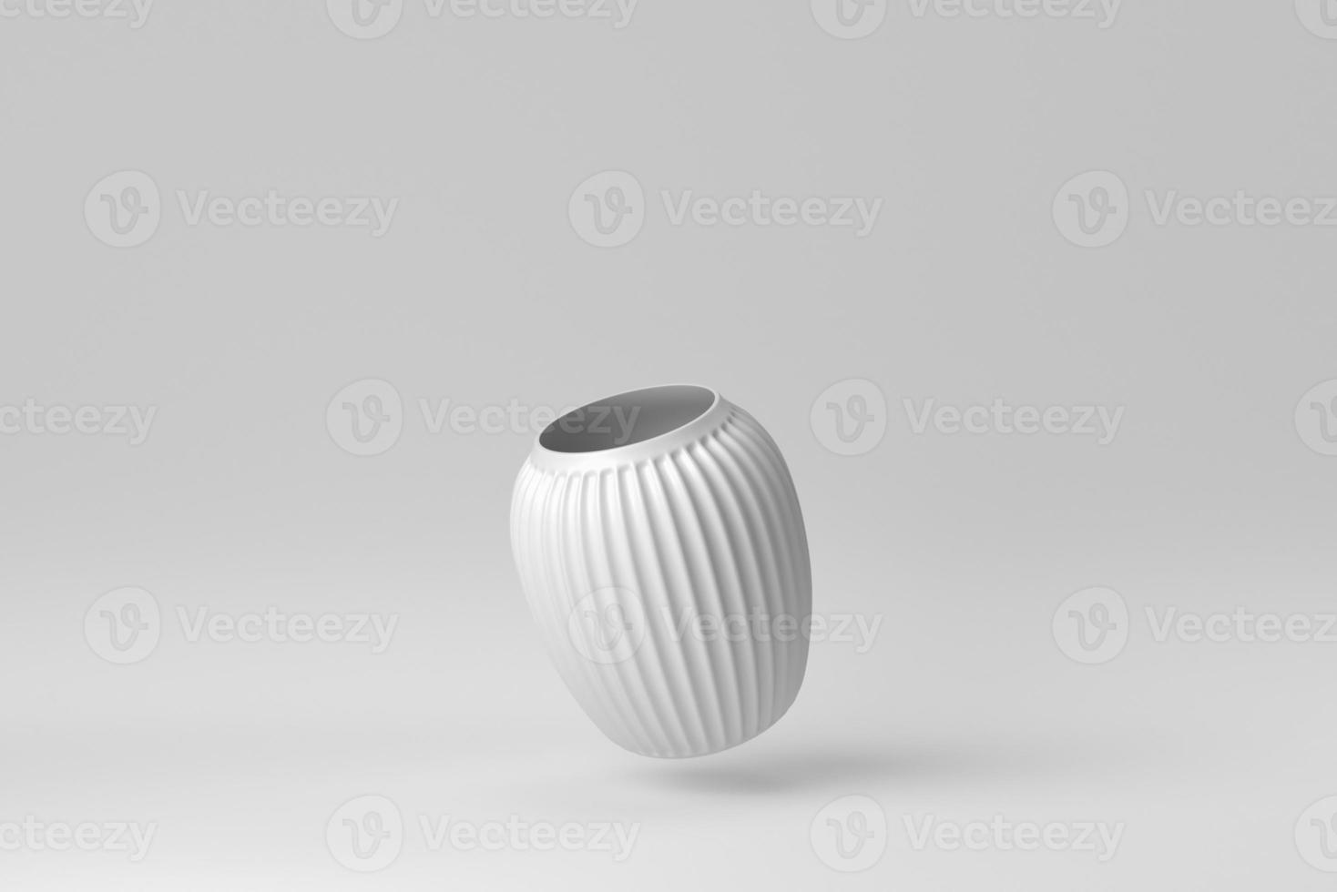 Ceramic vase on white background. minimal concept. 3D render. photo