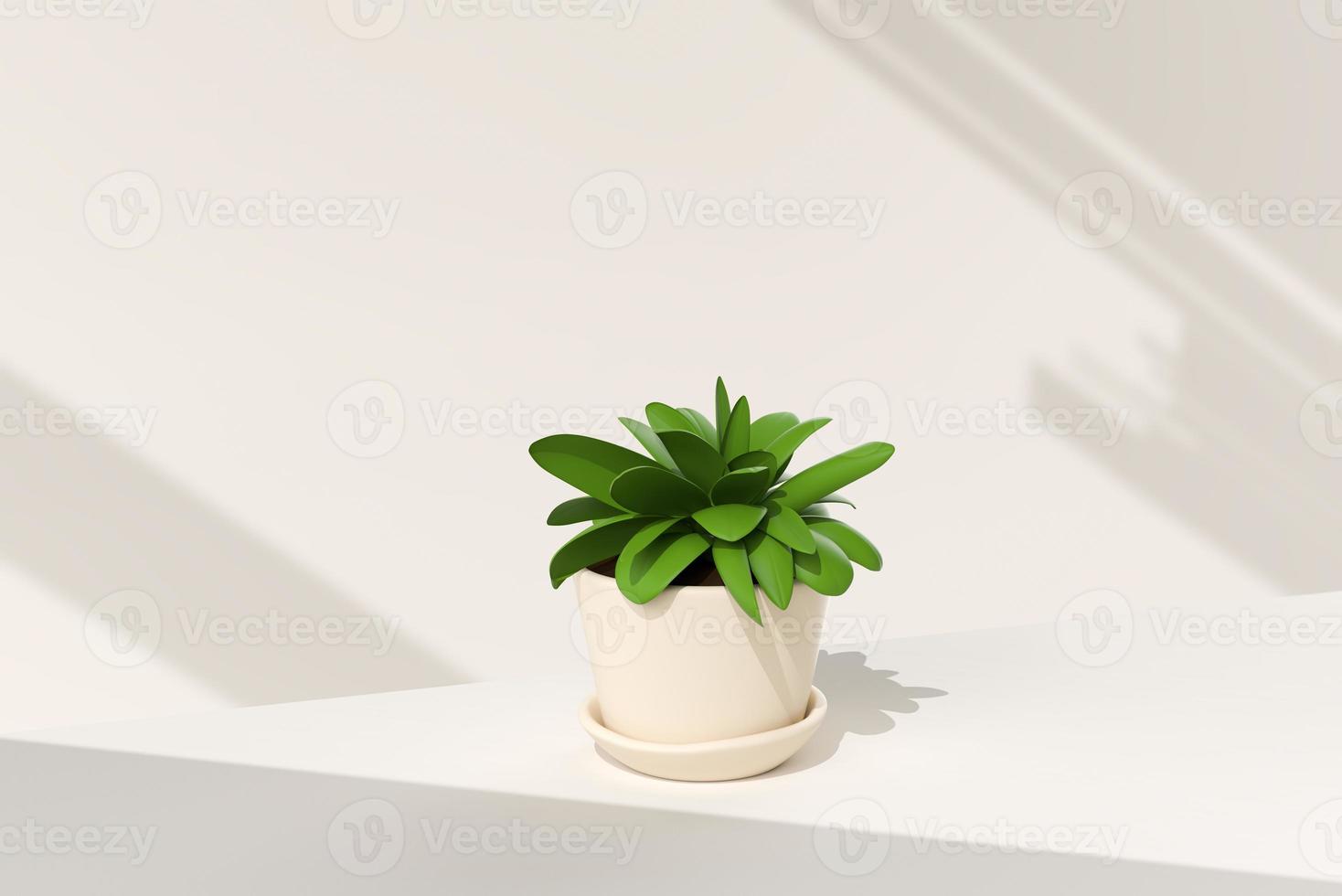 Tree pot in white background. minimal concept idea creative. 3D render. photo