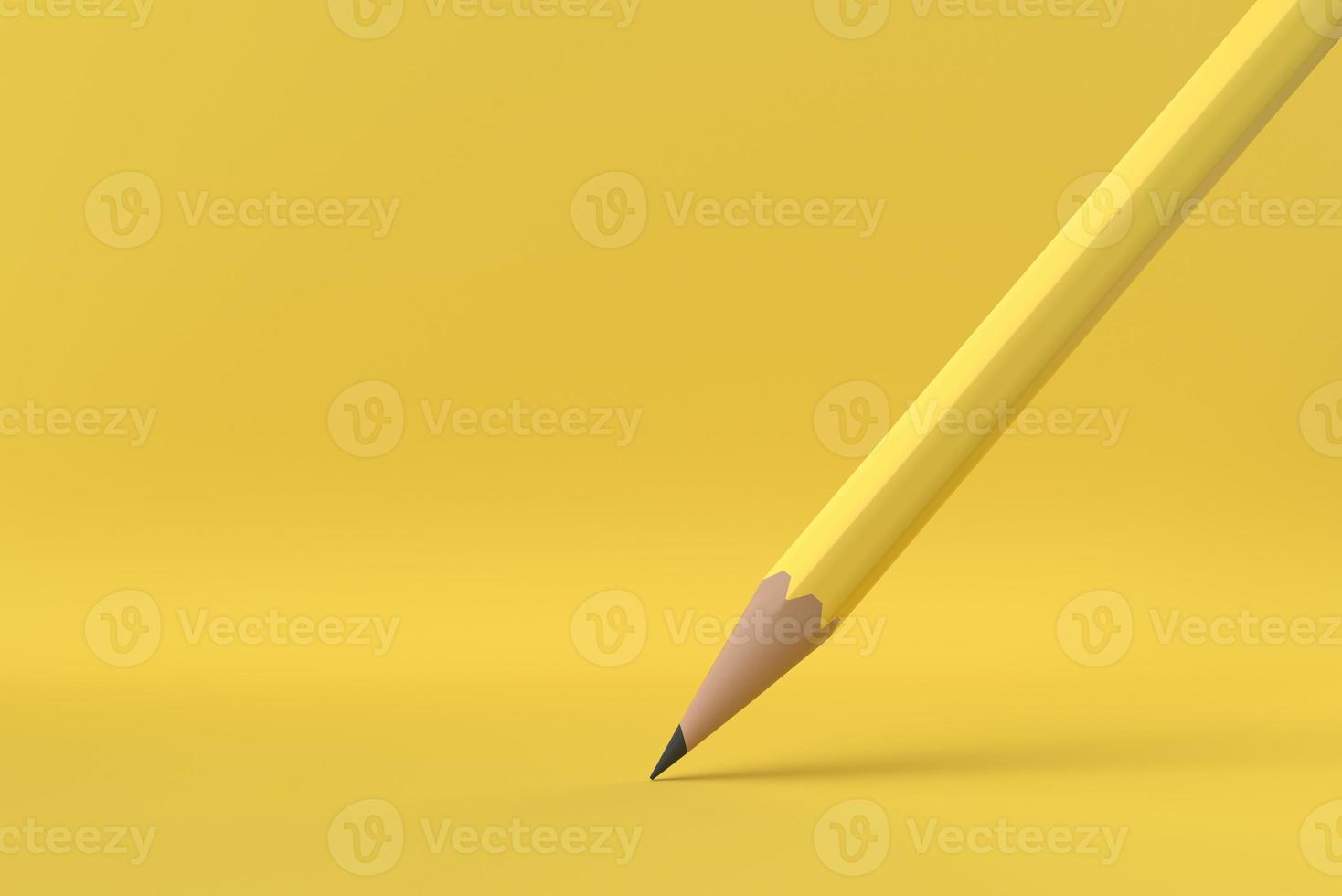 White Pencil drawing line in white background. minimal concept idea creative. monochrome. 3D render. photo