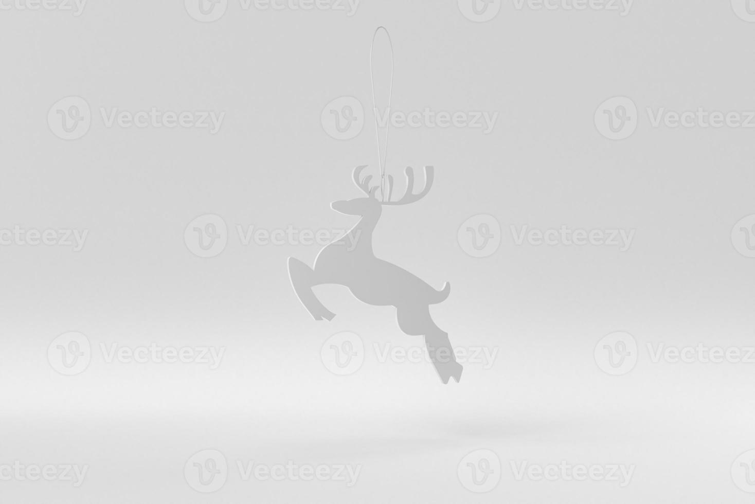 Merry Christmas. Christmas elements hanging line on a white background. minimal concept. monochrome. 3D render. photo