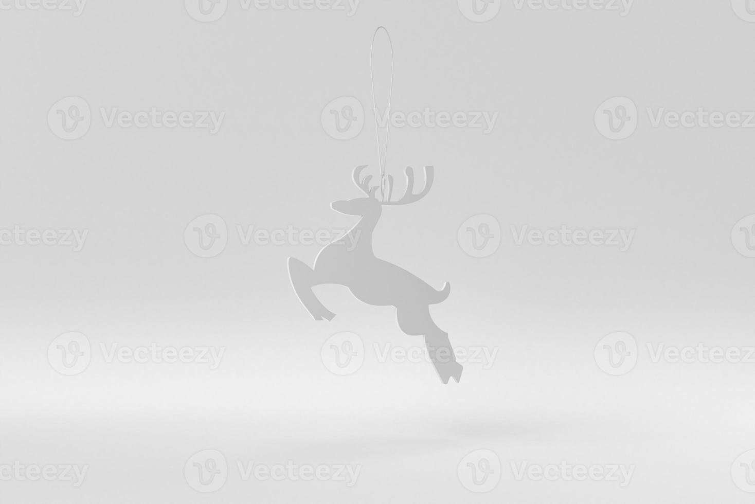 Merry Christmas. Christmas elements hanging line on a white background. minimal concept. monochrome. 3D render. photo