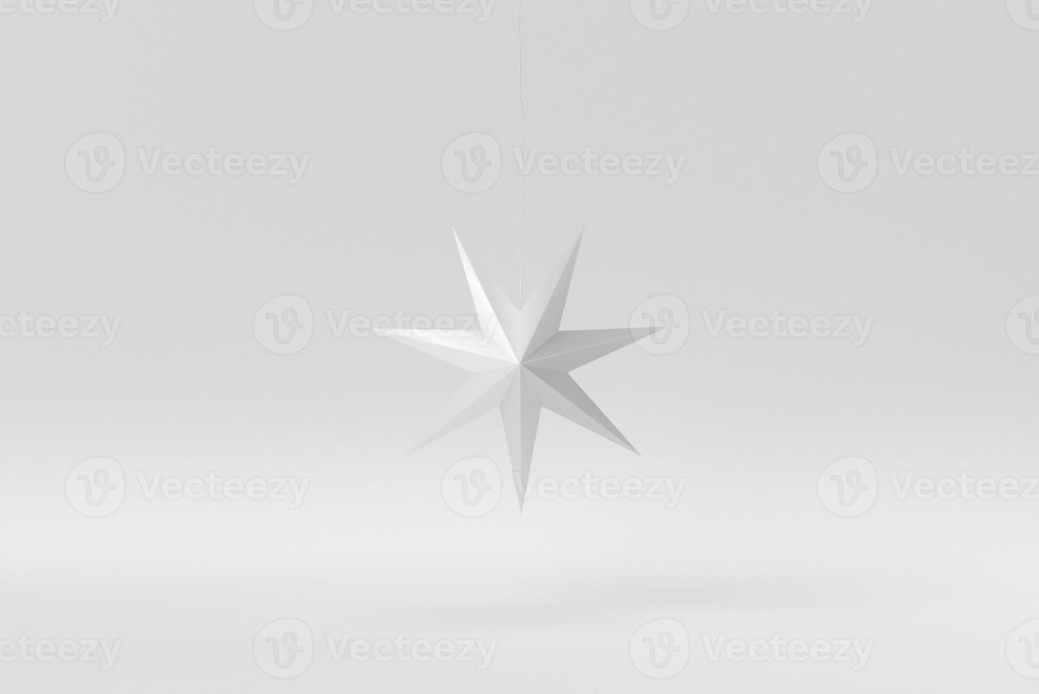 Merry Christmas. Christmas elements hanging line on a white background. minimal concept. monochrome. 3D render. photo