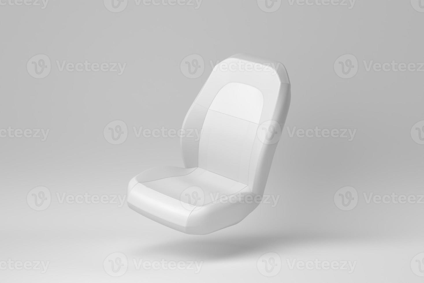 Car seat isolated on white background. minimal concept. monochrome. 3D render. photo