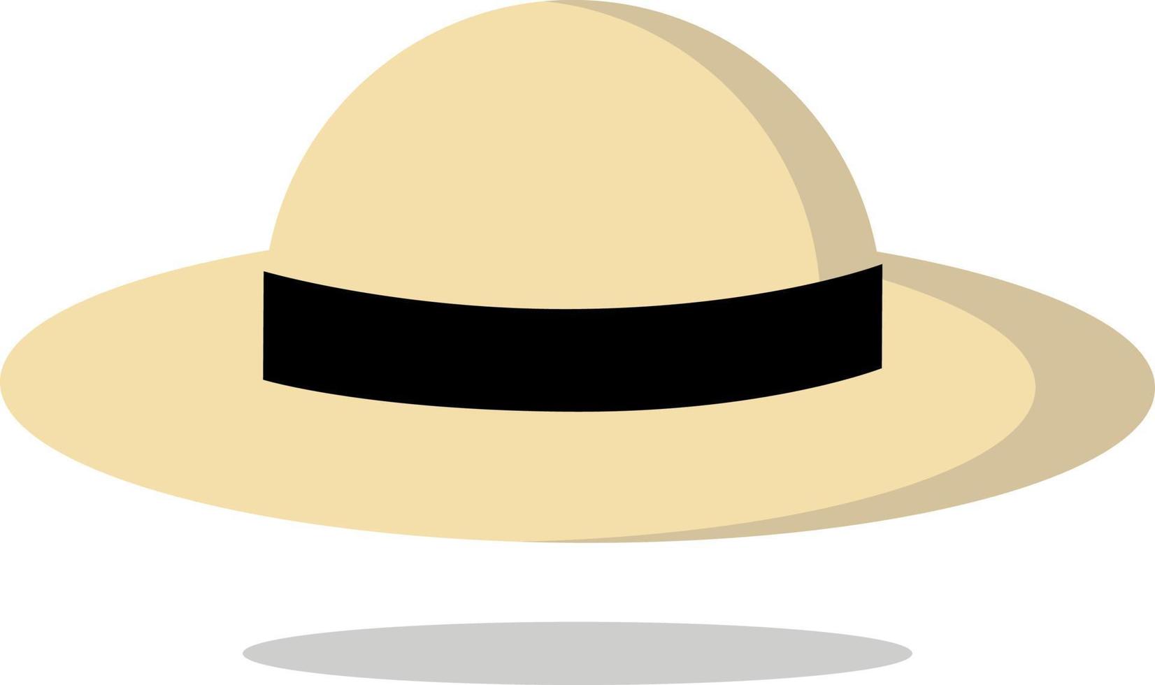 Brown Beach Hat Cartoon Vector