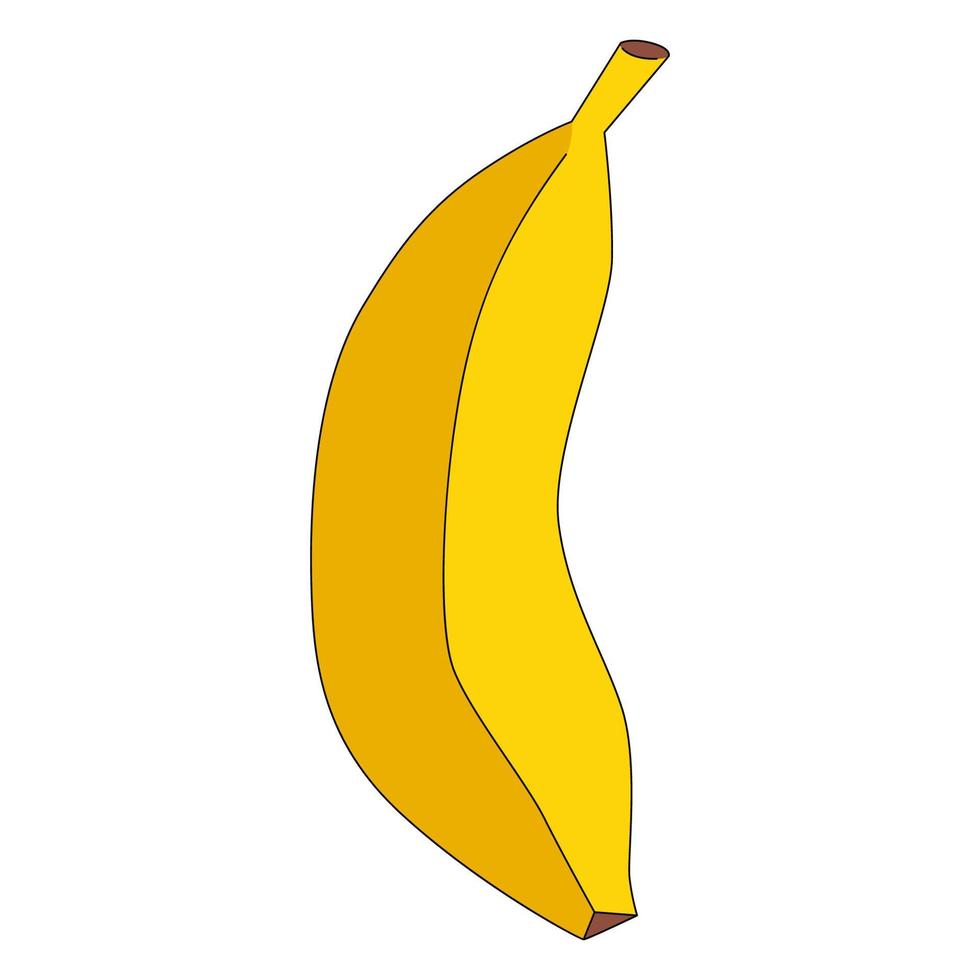 ilustración vectorial de plátano. fruta tropical en estilo de dibujos animados aislado sobre fondo blanco vector