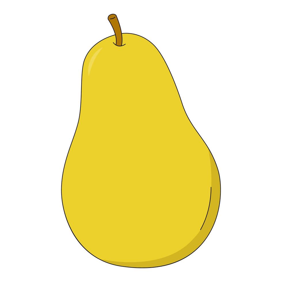 Vector illustration of pear. Fruit in cartoon style isolated on white background