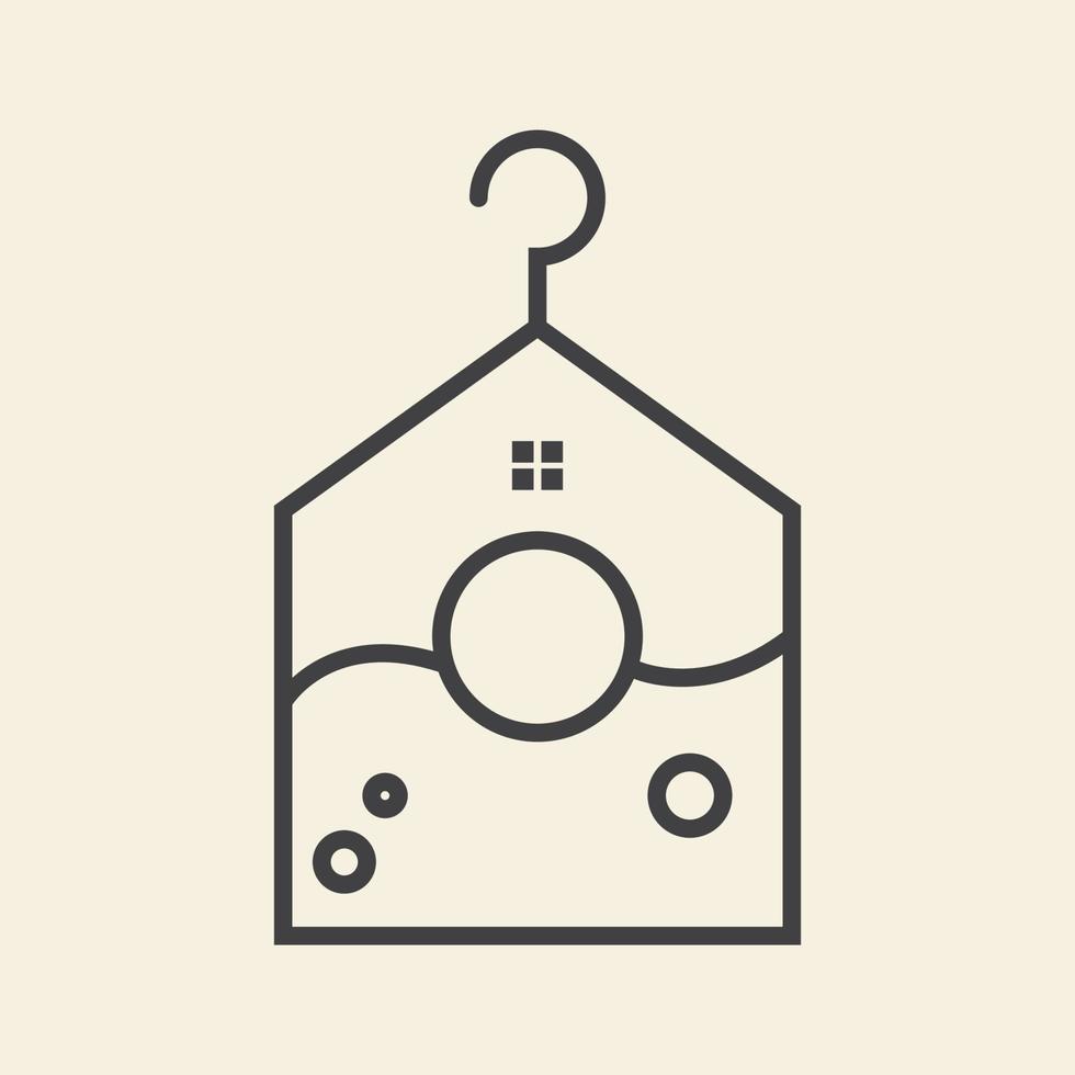 lavado de ropa o línea de lavandería simple logotipo símbolo icono vector gráfico diseño ilustración
