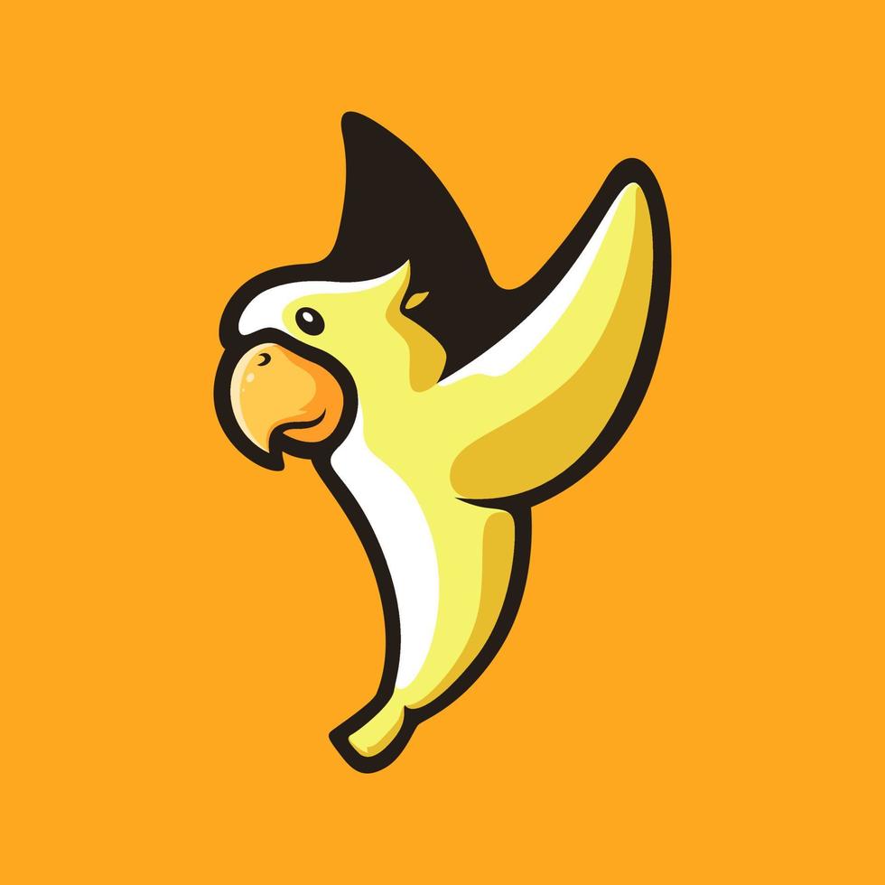 Banana parrot mascot free illustration vector