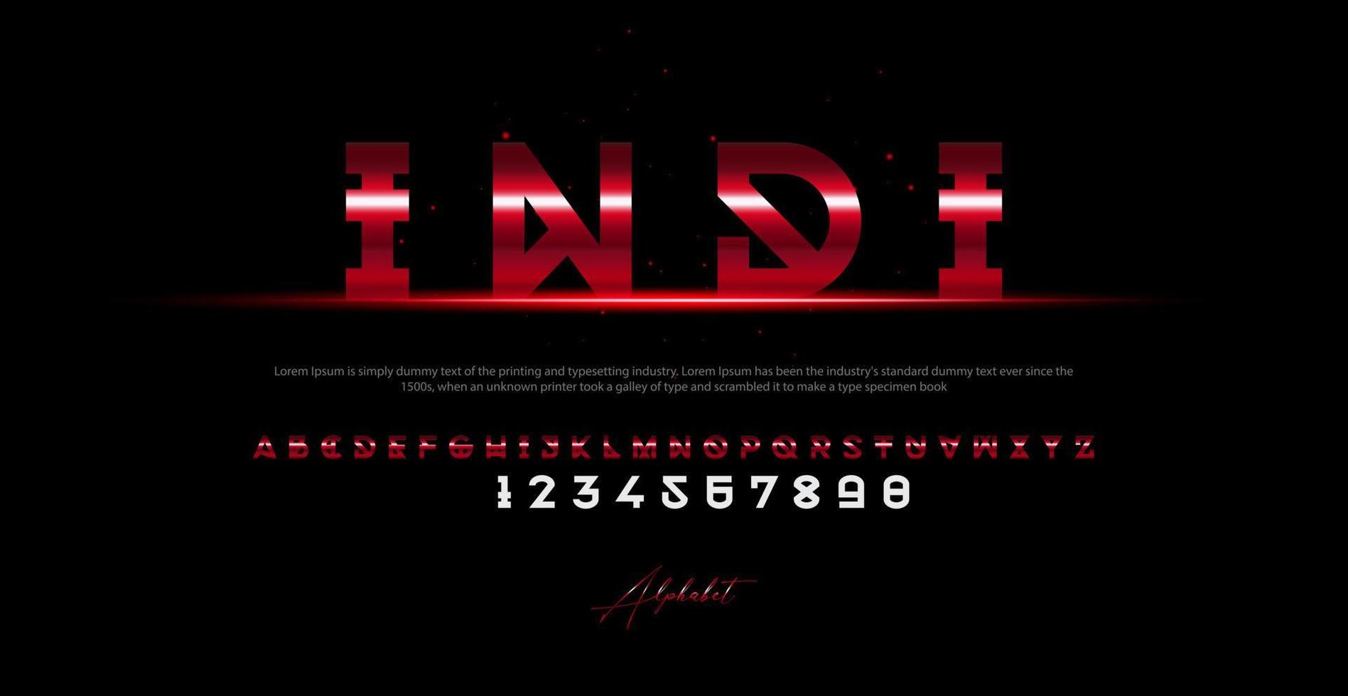 Modern Alphabet Font. Typography urban style fonts for technology, digital, movie logo design. vector illustration
