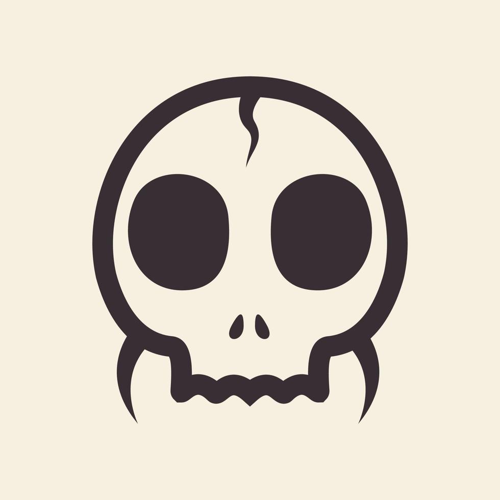 cara de calavera con colmillos diseño de logotipo vintage vector gráfico símbolo icono signo ilustración idea creativa