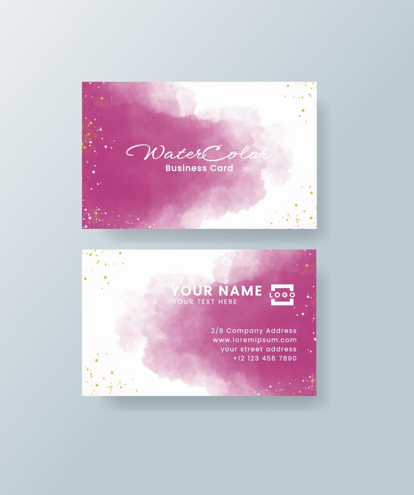 Watercolor business card vector