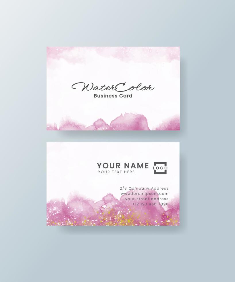 Watercolor business card vector