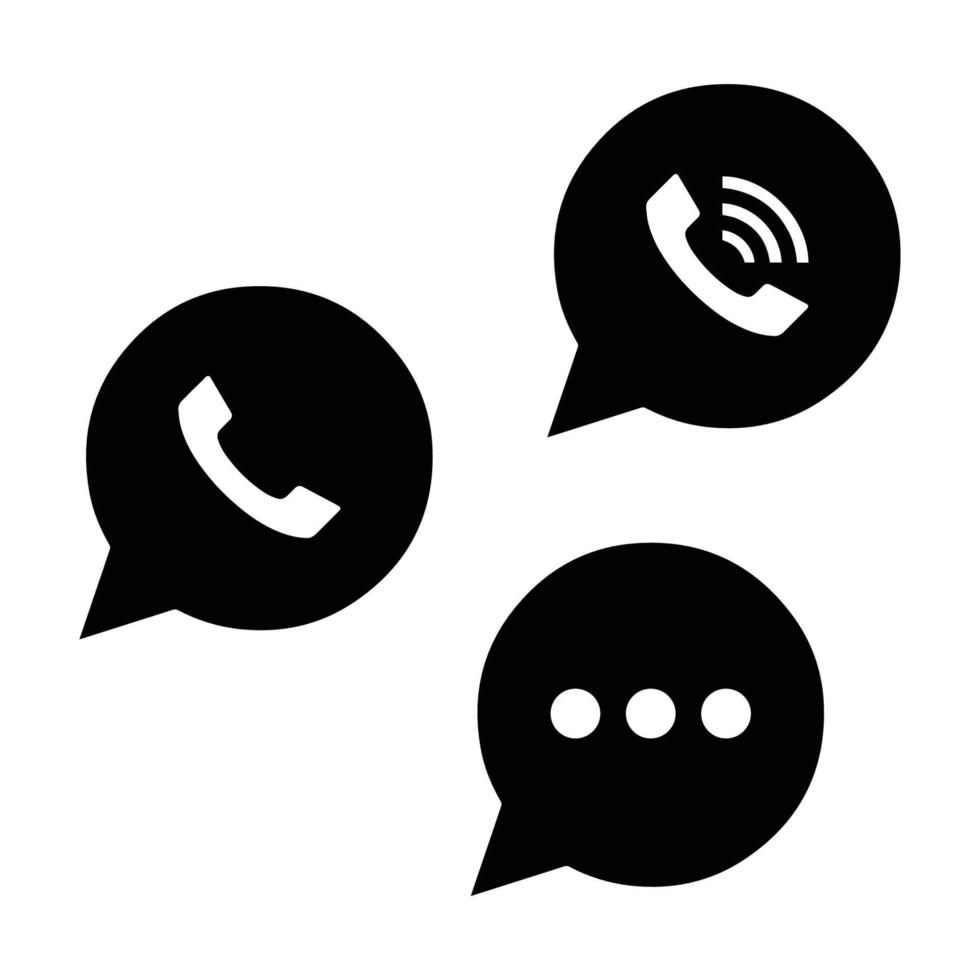 Phone Chat and Call icons vector