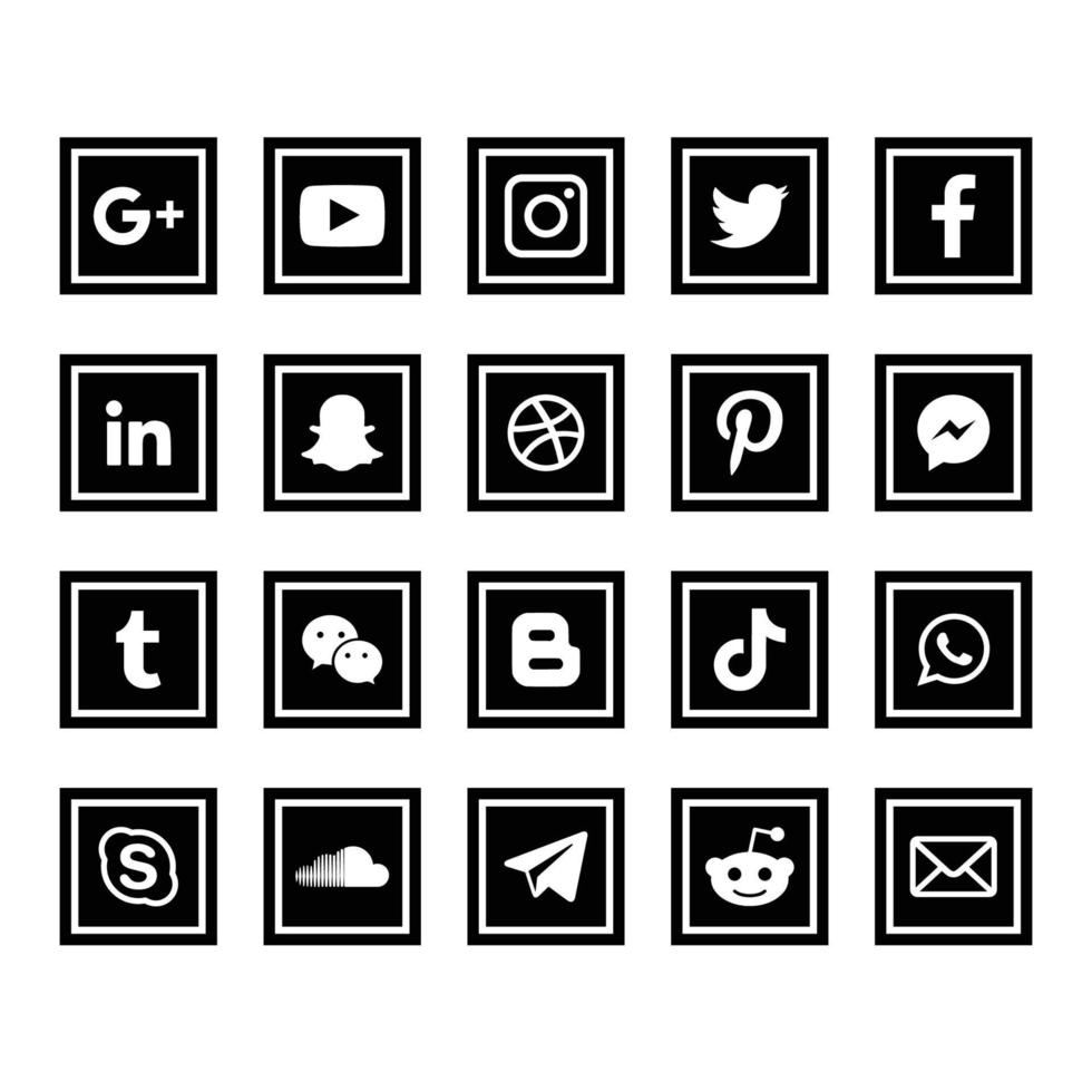 iconos de redes sociales vector