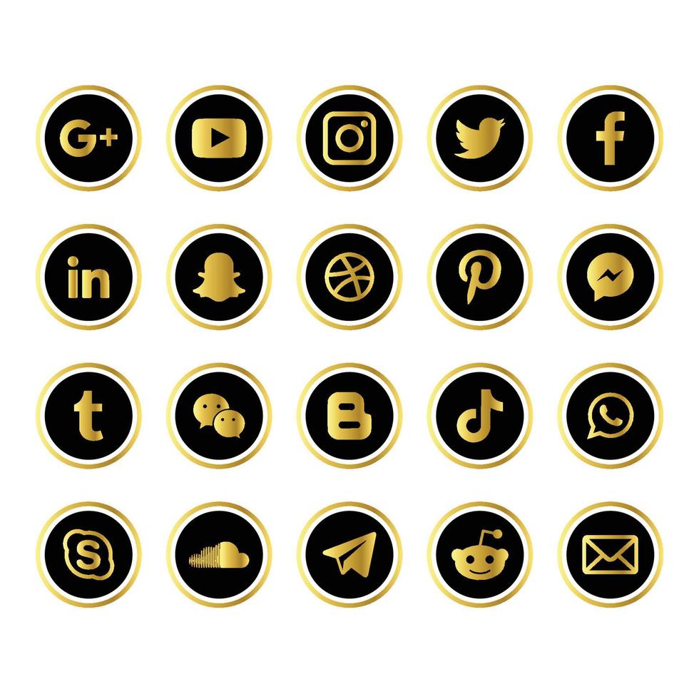 Round Social Media Icons vector