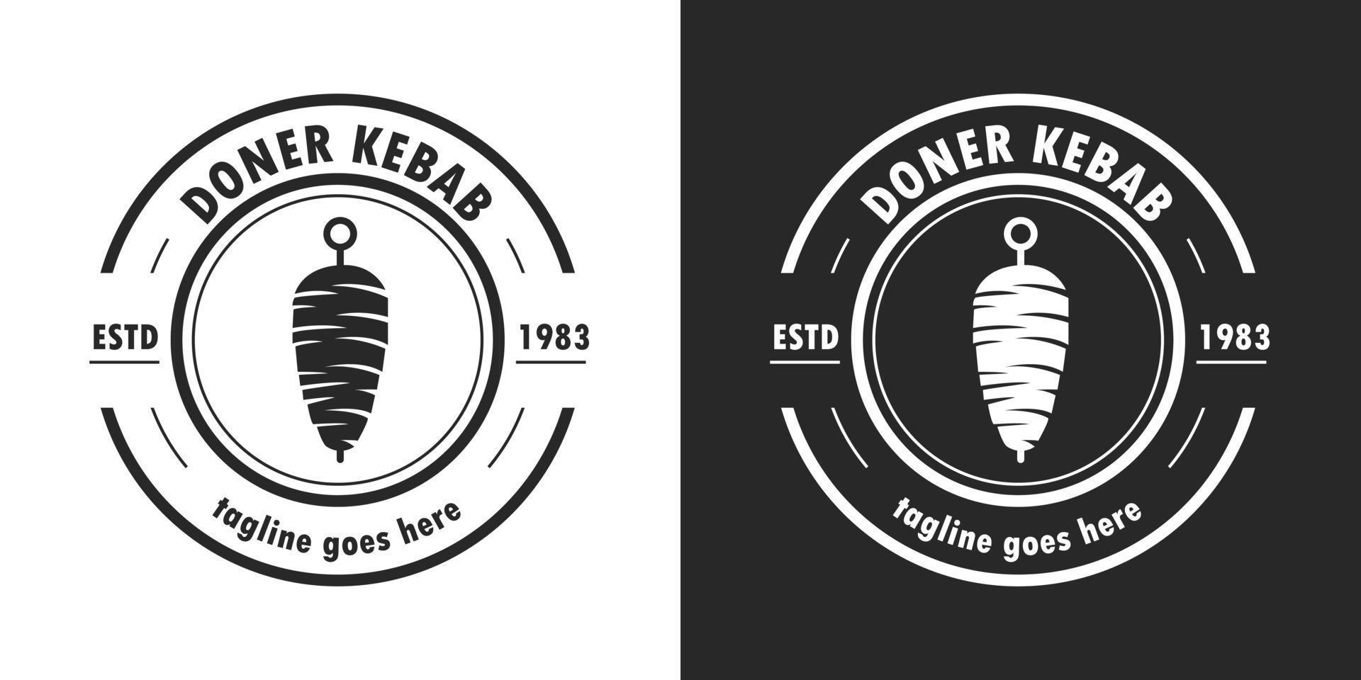 Doner Kebab Logo Icon. vector