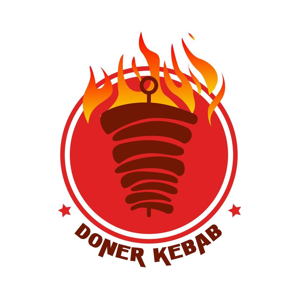 icono del logotipo de doner kebab. vector