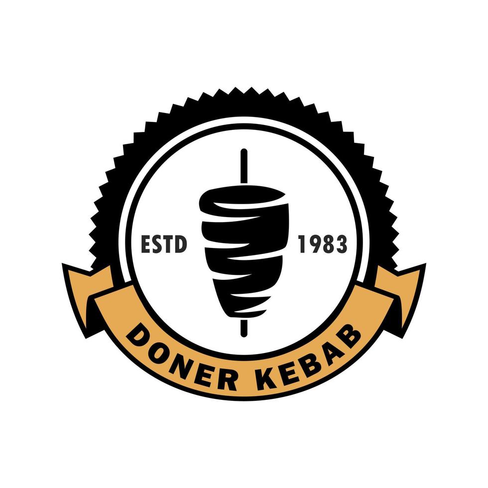 icono del logotipo de doner kebab. vector